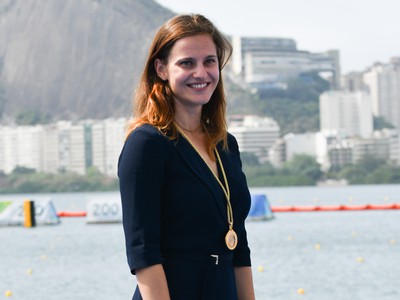 Danka Barteková počas medailového ceremoniálu