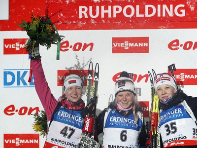 Darja Domračevová, Miriam Gössnerová, Kaisa Mäkäräinenová
