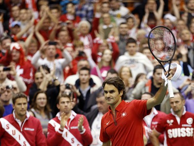 Roger Federer v zápase Davis Cupu