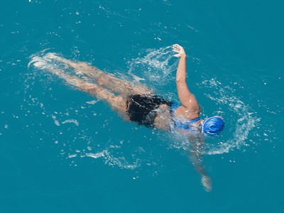 Diana Nyadová počas svojej rekordnej plavby