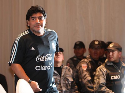 Diego Maradona pred zápasom