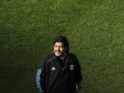 Diego Maradona pred zápasom