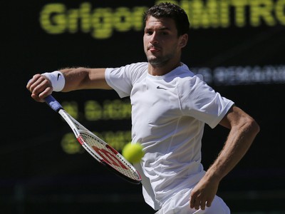 Novak Djokovič v zápase proti Bulharovi Grigorovi Dimitrovovi