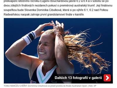 Dominika Cibulková na titulných stranách svetových médií.