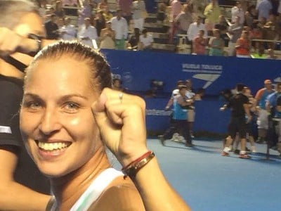 Dominka Cibulková sa raduje