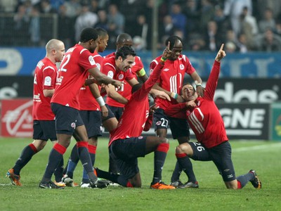 Gólová oslava hráčov Lille