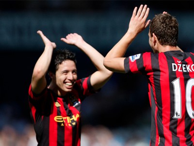 Edin Džeko a Samir Nasri