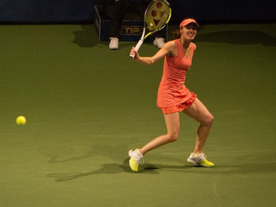 Švajčiarska tenistka Martina Hingisová počas exhibičného zápasu 