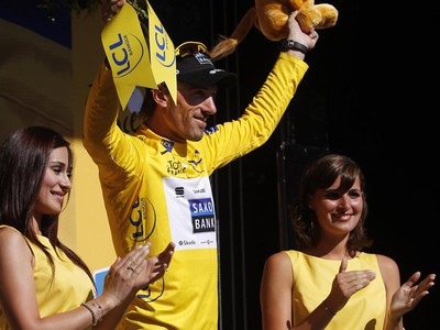 Fabien Cancellara v žltom tričku, 7.7.2010
