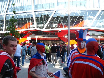 Českí fanúšikovia pred zápasom s USA