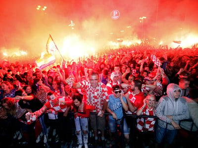 Chorvátski fanúšikovia oslavujú postup