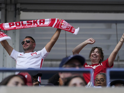 Poľskí fanúšikovia Igy Swiatekovej počas finále US Open