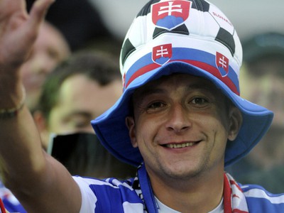 Fanúšik Slovenska počas zápasu