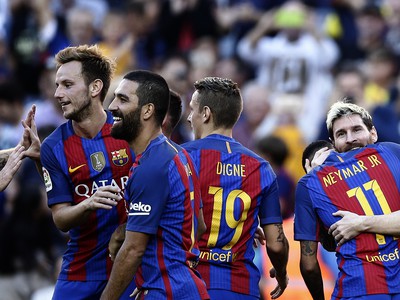 Radosť hráčov FC Barcelona 
