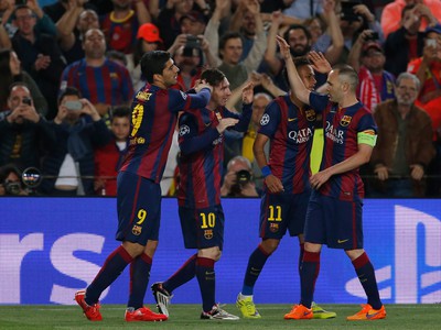 Gólové oslavy hráčov Barcelony 