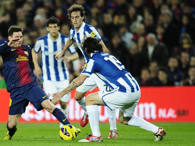 Lionel Messi v derby s Espanyolom