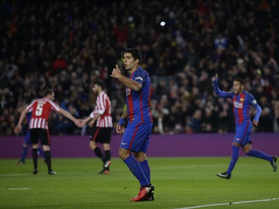 Reakcia Luisa Suáreza po neuznanom góle Barcelony