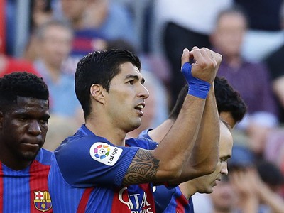 Luis Suárez oslavuje gól 