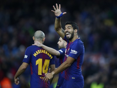 Luis Suárez oslavuje gól