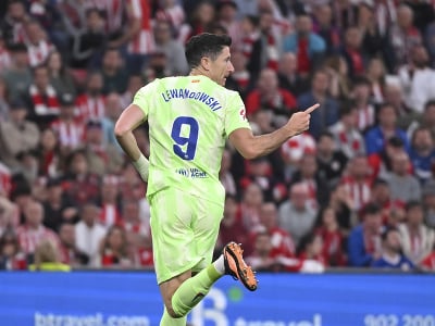 Hráč Barcelony Robert Lewandowski