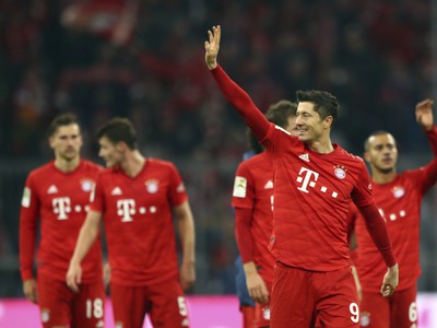 Hráči bavorského klubu a ich veľká radosť po triumfe nad Dortmundom