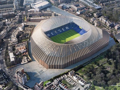 Nový vzhľad štadiónu FC Chelsea Londýn