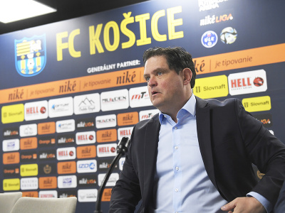 Na snímke športový riaditeľ klubu Balázs Farkas počas tlačovej konferencie pred začiatkom jarnej časti Niké ligy
