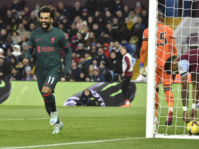 Mohamed Salah sa teší z gólu Liverpoolu