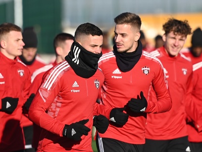 Futbalisti FC Spartak Trnava počas prvého tréningu zimnej prípravy