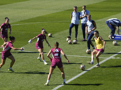 Futbalistky Španielska na tréningu pred finále MS vo futbale 2023