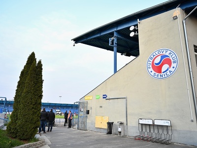 Na snímke štadión FK Senica pred zápasom odvetného zápasu semifinále SP - Slovnaft Cupu FK Senica - FC Spartak Trnava v Senici v stredu 20. apríla 2022.
