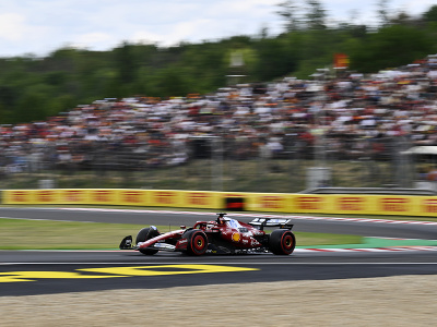 Charles Leclerc na prvom tréningu VC Maďarska