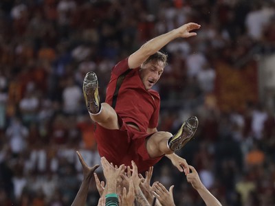 Francesco Totti počas rozlúčky s kariérou