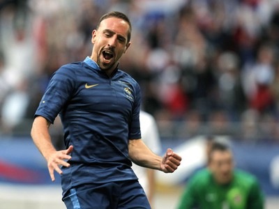 Franck Ribéry sa raduje z gólu