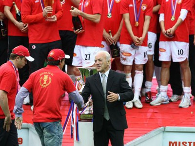 František Veselý pri majstrovských oslavách