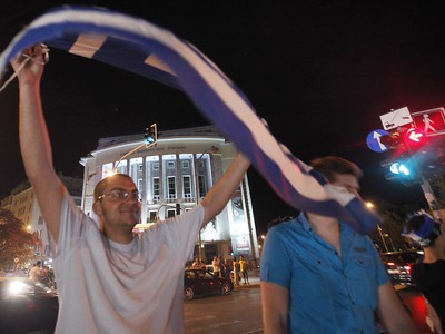 Grécka radosť nad zdolaním Ruska trvala až dlho do noci