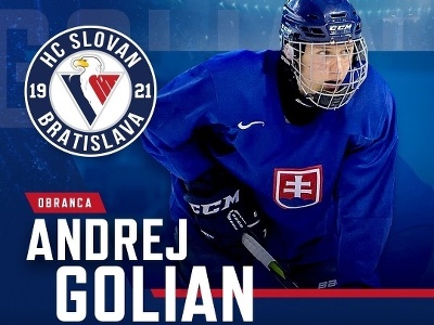 HC Slovan Bratislava sa dohodol na zmluve s 20-ročným obrancom Andrejom Golianom
