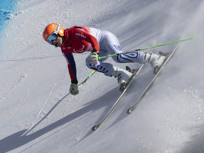 Slovenská zjazdová lyžiarka Henrieta Farkašová počas súťaže v paraalpskom lyžovaní - superobrovský slalom žien v rámci XIII. zimných paralympijských hier 2022 v Pekingu