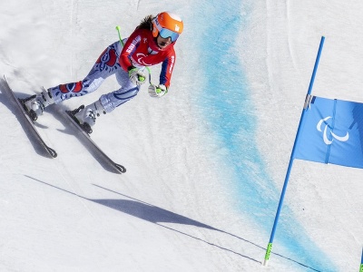 Slovenská reprezentantka v lyžovaní Henrieta Farkašová počas zjazdu žien na ZPH 2022 v Pekingu