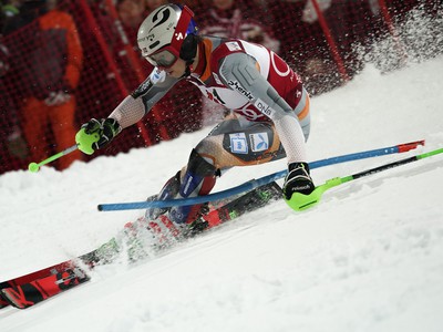 Henrik Kristoffersen počas nočného slalomu v rakúskom Schladmingu