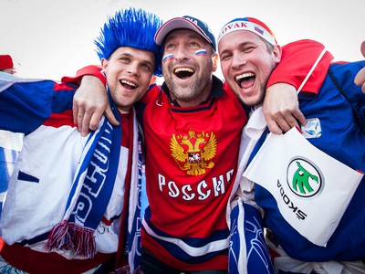 Fanúšikovia pred zápasom Slovensko - Rusko