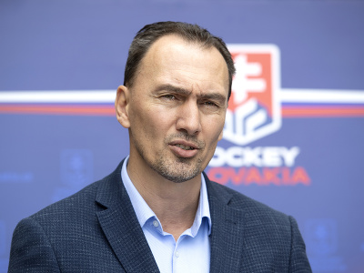Na snímke prezident Slovenského zväzu ľadového hokeja (SZĽH) Miroslav Šatan hovorí počas brífingu po zasadnutí Výkonného výboru SZĽH 12. júna 2023 v Bratislave