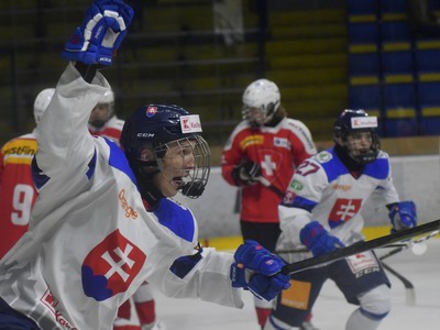 Zápasová momentka z duelu Slovensko U18 - Švajčiarsko U18