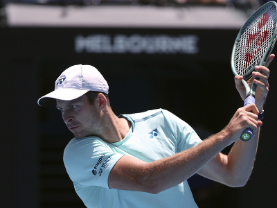 Poľský tenista Hubert Hurkacz počas štvrťfinále Australian Open 2024