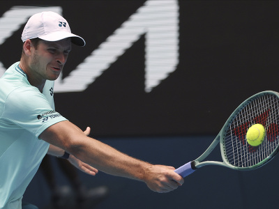 Poľský tenista Hubert Hurkacz počas štvrťfinále Australian Open 2024