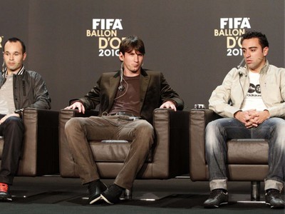 Iniesta, Messi a Xavi