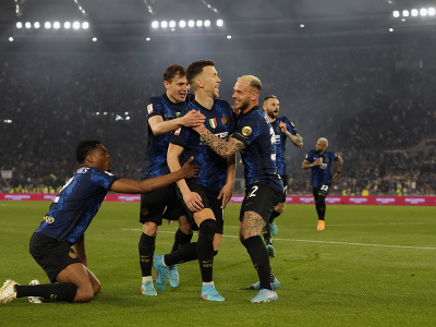 Gólová radosť hráčov Interu Miláno