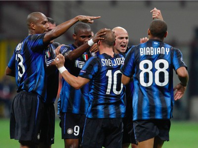 Gólová radosť hráčov Interu