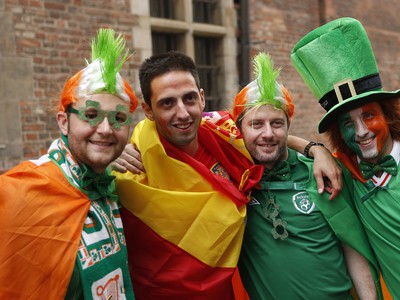 Fanúšikovia Írska a Španielska
