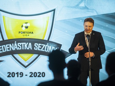 Prezident Únie ligových klubov Ivan Kozák počas galavečera